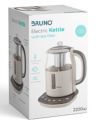 BRUNO ηλεκτρικός βραστήρας BRN-0053, με φίλτρο για τσάι, 2200w, 1.5t BRN-0053