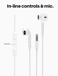 POWERTECH earphones με μικρόφωνο Classic, 3.5mm σύνδεση, 1.2m, λευκά PT-1031