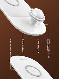 LDNIO ασύρματος φορτιστής Y3 με φωτιστικό, 15W, λευκός 6933138600078