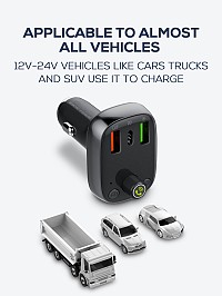 LDNIO FM Transmitter & φορτιστής C704Q, 2x USB/1x USB-C, 36W, Bluetooth, μαύρο 6933138690666