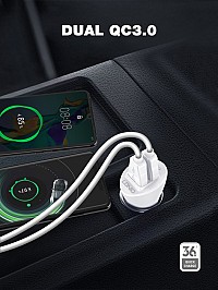LDNIO φορτιστής αυτοκινήτου C511Q με καλώδιο, 2x USB, 36W, λευκός 6933138690680