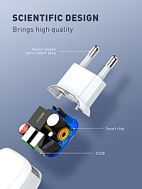 LDNIO φορτιστής τοίχου A2218 με καλώδιο USB-C, 2x USB, 12W, λευκός 6933138691120