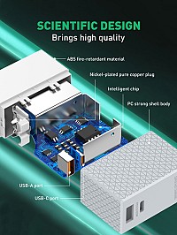 LDNIO φορτιστής τοίχου A2620C με καλώδιο, USB & USB-C, 65W PD, λευκός 6933138691137