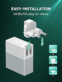 LDNIO φορτιστής τοίχου A2620C με καλώδιο, USB & USB-C, 65W PD, λευκός 6933138691137