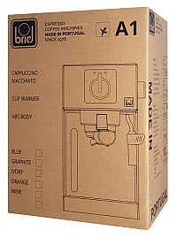 BRIEL μηχανή espresso A1, 1000W, 20 bar, μαύρη BRL-A1-BK
