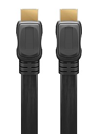 GOOBAY καλώδιο HDMI 2.0 61279, Ethernet flat, 4K/60Hz 18 Gbps, 2m, μαύρο 61279