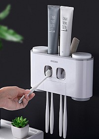 ECOCO Διανεμητής οδοντόκρεμας με βάσεις οδοντόβουρτσας και ποτήρια E1802 E1802
