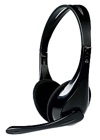 POWERTECH Headphones με μικρόφωνο PT-734 105dB, 40mm, 3.5mm, 1.8m, μαύρο PT-734