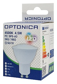 OPTONICA LED λάμπα spot 1902, 4.5W, 4500K, GU10, 320lm OPT-1902