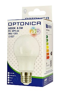 OPTONICA LED λάμπα A60 1351, 8.5W, 6000K, E27, 806lm OPT-1351