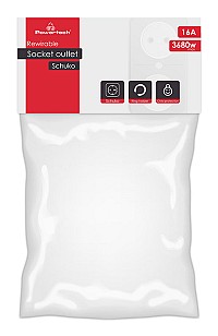 POWERTECH φις ρεύματος PT-887, 1x schuko, 16A, λευκό PT-887