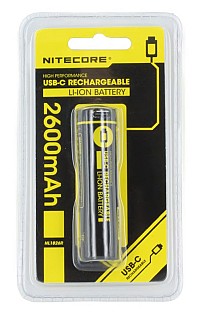 NITECORE επαναφορτιζόμενη μπαταρία τύπου 18650 NL1826R, 2600mAh, USB-C 6952506496037