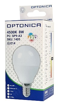 OPTONICA LED λάμπα G45 1405, 8W, 4500K, 710lm, E14 OPT-1405