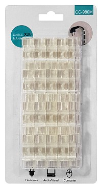 POWERTECH οργανωτής καλωδίων TIES-032, 3.3x1x1cm, διαφανές, 20τμχ TIES-032