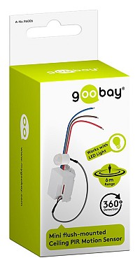 GOOBAY αισθητήρας κίνησης 96006, εσωτερική χρήση, 360°, 6m, IP20, λευκό 96006