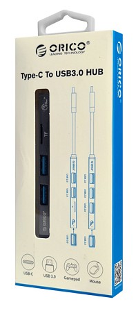 ORICO USB hub AH-12F με card reader, 3 θυρών, 5Gbps, USB-C σύνδεση, γκρι AH-12F-GY-BP