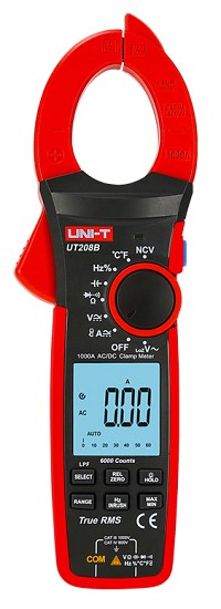 UNI-T πολύμετρο & αμπεροτσιμπίδα UT208B, 1000A AC/DC, NCV, True RMS UT208B