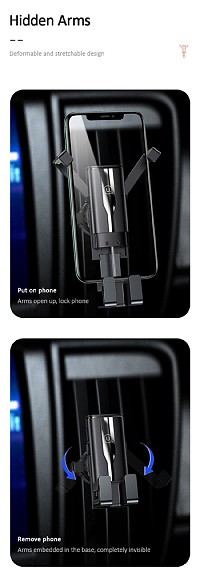 USAMS βάση smartphone για αυτοκίνητο US-ZJ058, μαύρη ZJ058ZJ01