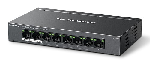 MERCUSYS Desktop Switch MS108GP, 8x 10/100/1000 Mbps, PoE+, Ver. 1.0 MS108GP