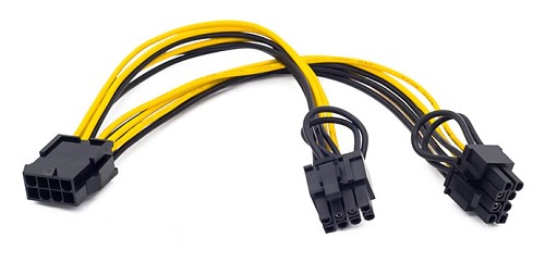 POWERTECH καλώδιο EPS 12V 8pin (F) σε 2x PCIe 8pin (6+2) CAB-W035, 20cm CAB-W035