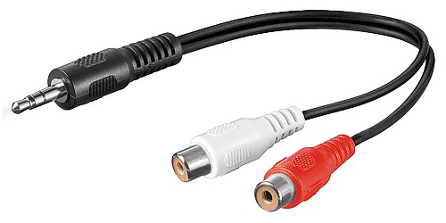 GOOBAY καλώδιο 3.5mm male σε 2x RCA female 50600, 0.2m, μαύρο 50600