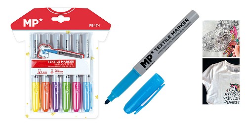 MP σετ μαρκαδόρων για ρούχα PE474, 2mm, 6 χρώματα PE474