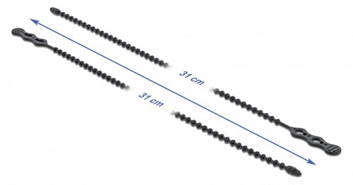 DELOCK reusable δεματικά καλωδίων 18967, 310x4.5mm, μαύρα, 10τμχ 18967