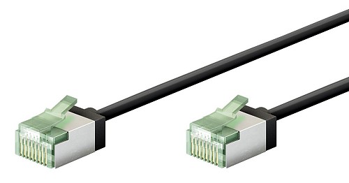 GOOBAY καλώδιο δικτύου 74351, CAT 8.1 U/FTP, slim, copper, 40Gbps, 0.25m, μαύρο 74351