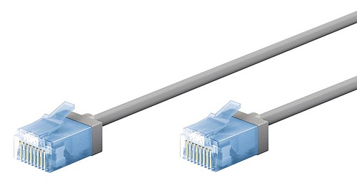 GOOBAY καλώδιο δικτύου 74224, CAT 6A U/UTP, slim, copper, 10Gbps, 3m, γκρι 74224