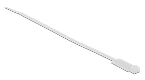 DELOCK δεματικά καλωδίων 18956 με ετικέτα, 190x4.8mm, λευκά, 10τμχ 18956