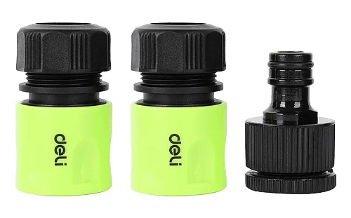 DELI σετ σύνδεσμοι λάστιχων νερού DL8799, 1/2" & 3/4", 3τμχ DL8799