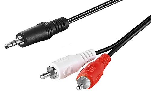 GOOBAY καλώδιο ήχου 51650 3.5mm σε 2x RCA, 3 pin stereo, 3m, μαύρο 51650