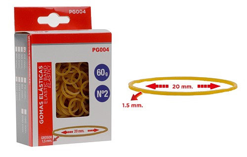 MP λαστιχάκια συσκευασίας PG004 σε κουτί, No2, 1.5x20mm, 60g PG004
