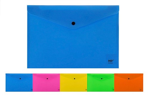 MP πλαστικός φάκελος Α4 με κούμπωμα PC005, 33x23cm, διάφορα χρώματα PC005