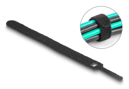 DELOCK δεματικά καλωδίων 19010, τύπου velcro, 12x150mm, μαύρα, 10τμχ 19010