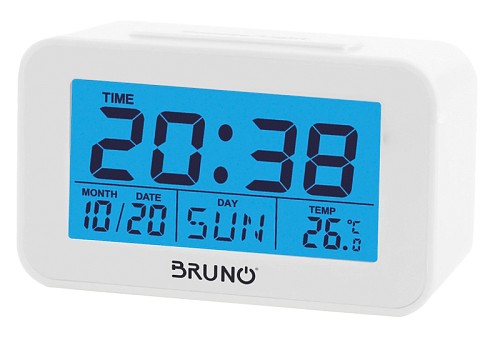 BRUNO ξυπνητήρι BRN-0129 με μέτρηση θερμοκρασίας, °C & °F, λευκό BRN-0129
