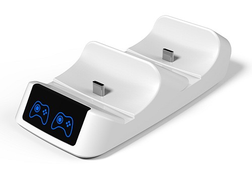ROAR βάση φόρτισης gamepad RR-0019 για 2x PS5 DualSense, λευκή RR-0019