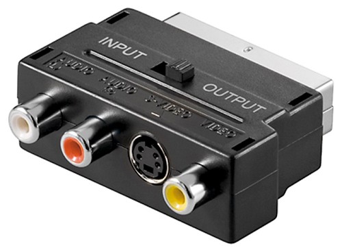 GOOBAY αντάπτορας SCART 21-pin αρσενικό σε 3x RCA θηλυκό 50123, μαύρο 50123