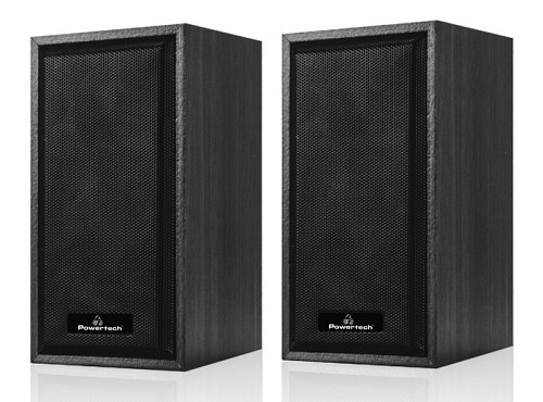 POWERTECH ηχεία Premium sound PT-845 από ξύλο, 2x 3W, 3.5mm, μαύρα PT-845