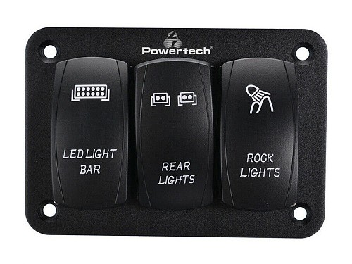 POWERTECH πάνελ σκαφών PTL-018 με 3x διακόπτες φώτων, IP65 PTL-018
