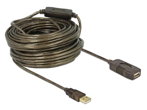 DELOCK καλώδιο USB 2.0 αρσενικό σε θηλυκό 82690, active, 20m, μαύρο 82690