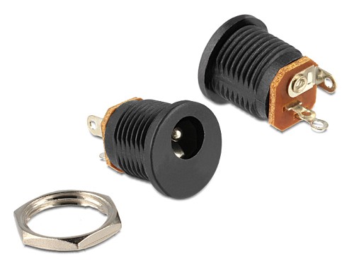 DELOCK βύσμα τροφοδοσίας DC 2.1 x 5.5mm 65503, μαύρο 65503