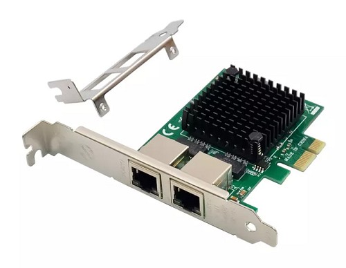 POWERTECH κάρτα επέκτασης PCIe σε 2x RJ45 Gigabit ST7279, JL82571GB ST7279
