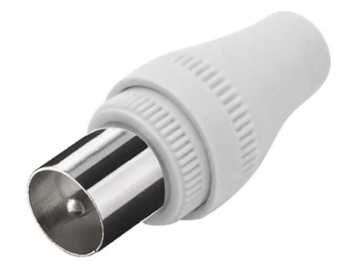 POWERTECH βύσμα PAL 9.5mm αρσενικό CAB-V011 για TV, λευκό, 5τμχ CAB-V011