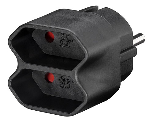 GOOBAY αντάπτορας ρεύματος 51002, 2x Euro, 230V 2.5A, μαύρος 51002