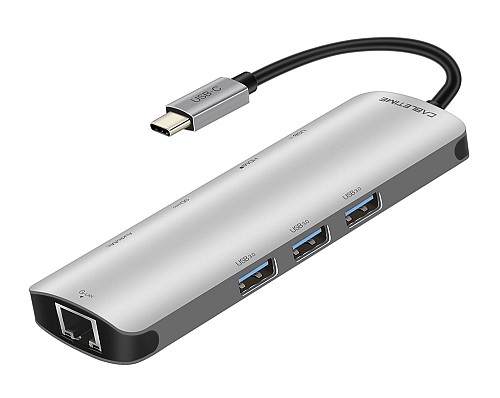 CABLETIME docking station CT-CMHD91, 9 θυρών, USB-C σύνδεση, 4K, 100W, γκρι 5210131092880