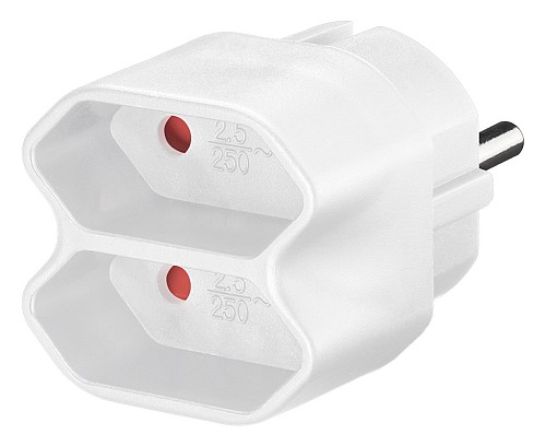 GOOBAY αντάπτορας ρεύματος 51000, 2x Euro, 230V 2.5A, λευκός 51000