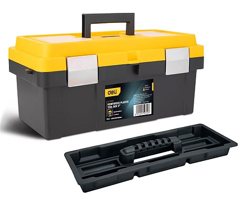 DELI εργαλειοθήκη DL-TC270, πλαστική, 40x21x19cm, μαύρη DL-TC270