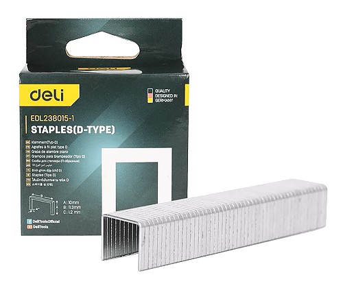 DELI συνδετήρες σχήματος Π EDL238015-1 για καρφωτικό, 1.2x10x11.3mm, 1000τμχ EDL238015-1