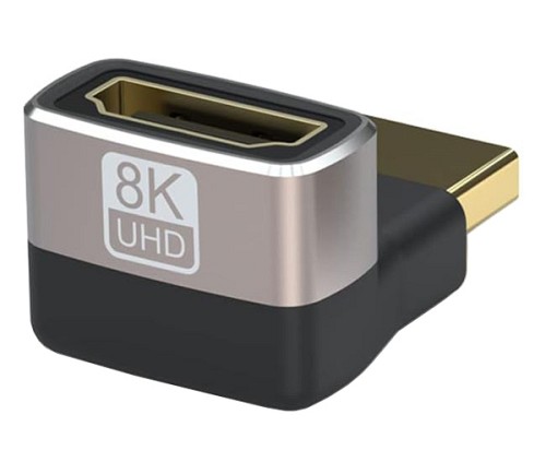 POWERTECH αντάπτορας HDMI 2.1 CAB-H159, 8K/60Hz, γωνιακός, μαύρος CAB-H159